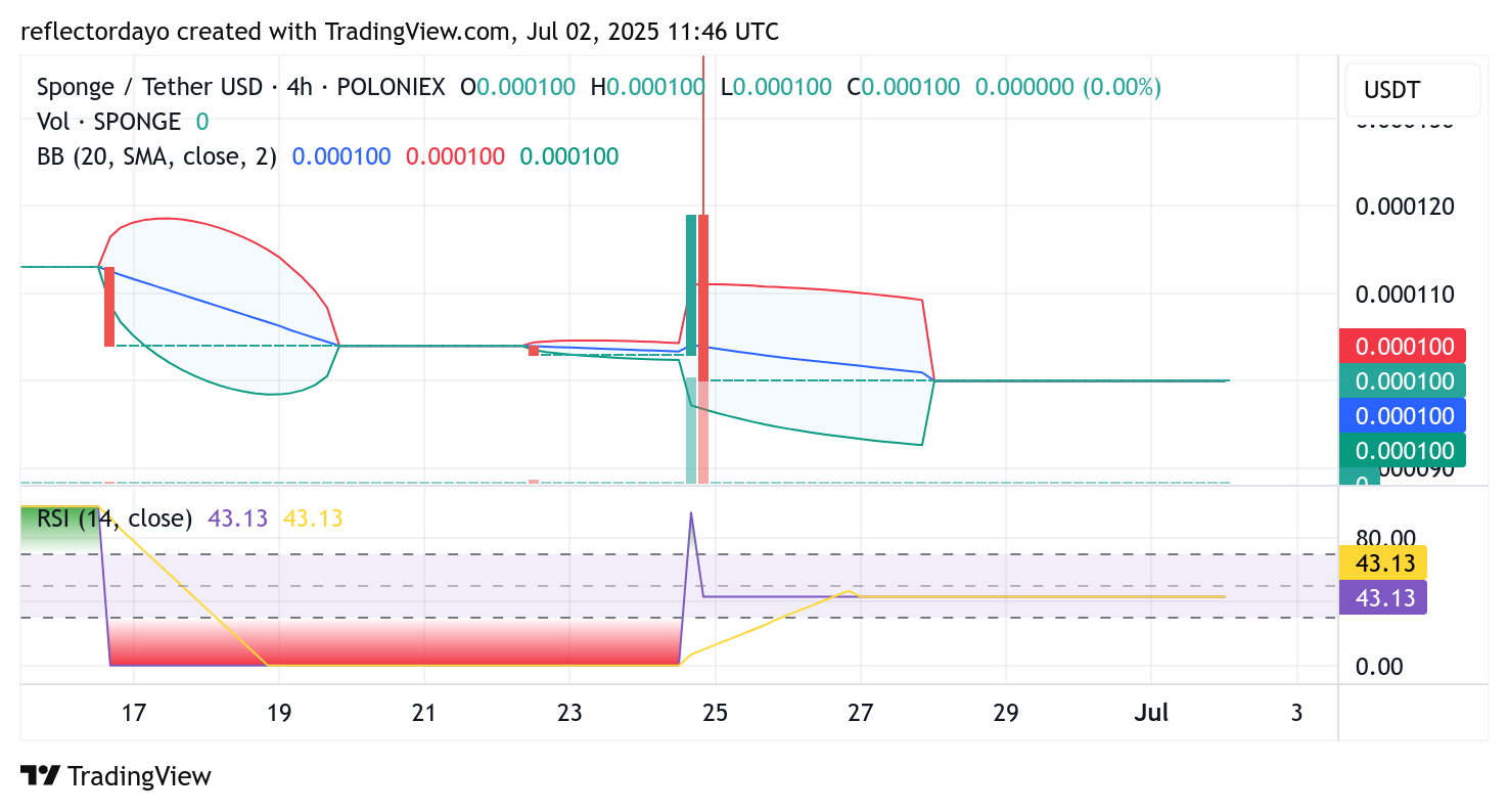 $SPONGE/USD Holds Strong at $0.0001 as Traders Anticipate a Bullish Breakout
