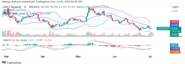 Polkadot (DOT/USDT) Faces Heavy Pressure Near Key Support Zone