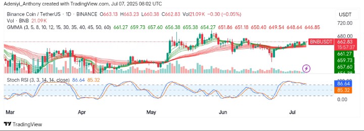 BNB (BNB/USDT) Builds Support While Buyers Push Toward Resistance