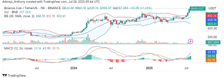 BNB (BNB/USDT) Builds Bullish Momentum Towards New Highs