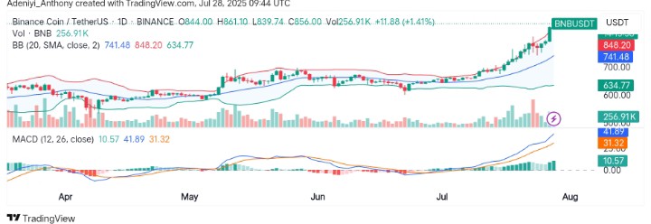 BNB (BNB/USDT) Builds Bullish Momentum Towards New Highs