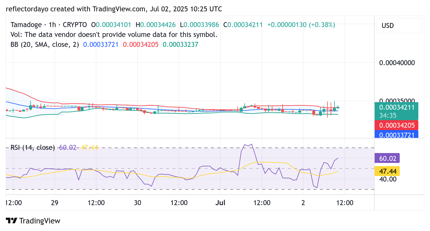 Tamadoge (TAMA/USD) Continue to Trade Sideways Near $0.00035 as Traders Await Directional Clarity