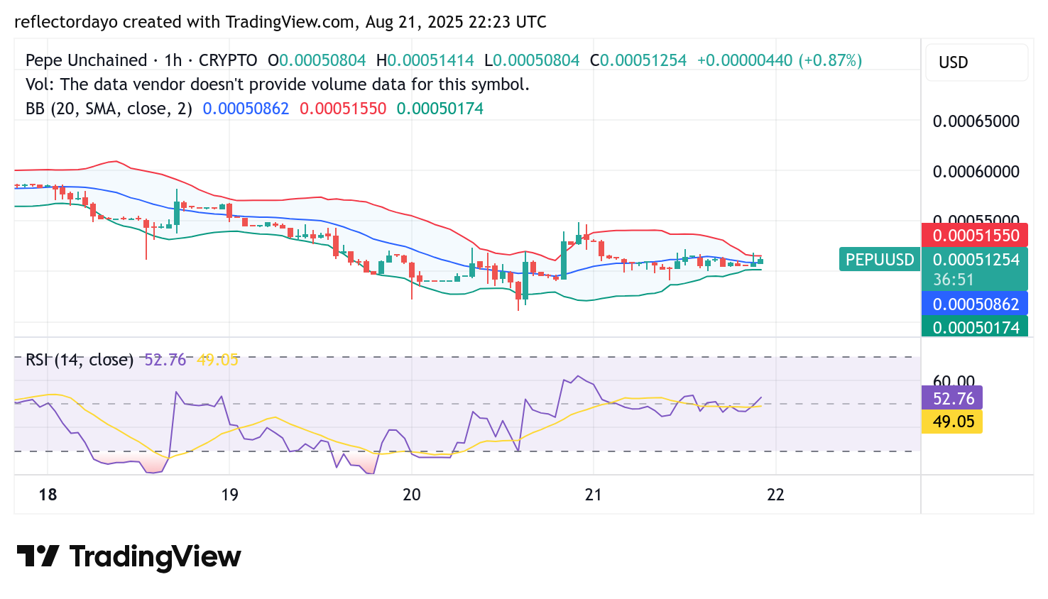 Pepe Unchained (PEPE/USD): Support at $0.0005 Holding Steady
