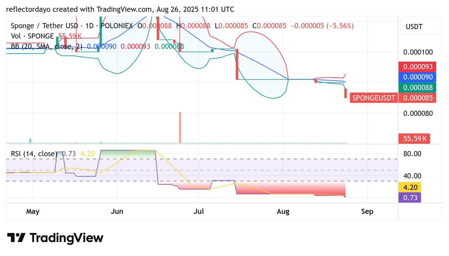 SPONGE/USD ($SPONGE) Outlook: Signs of a Possible Rebound