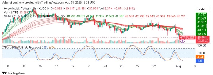 HyperLiquid (HYPE/USDT) Finds Footing Amid Risk of Free Fall