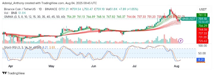 BNB (BNB/USDT) Targets More Gains as Bullish Momentum Builds