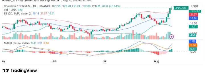 Chainlink (LINK/USDT) Seeks to Extend Bullish Frontier