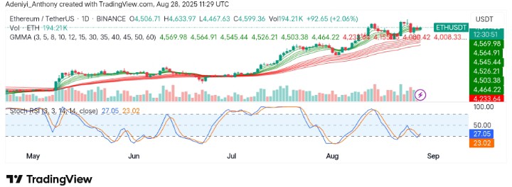 Ethereum (ETH/USDT) Gearing Up for Gains Above $4,800