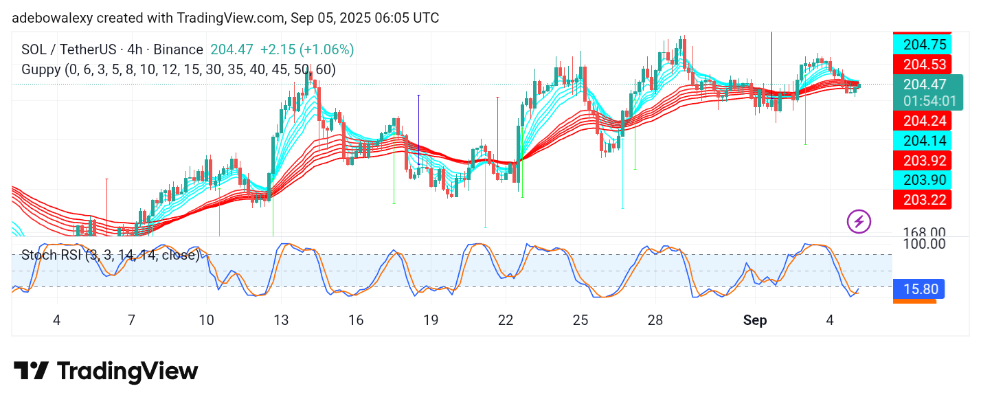 Solana (SOL) Price Prediction: SOL/USDT Holds on to the Base Above $200