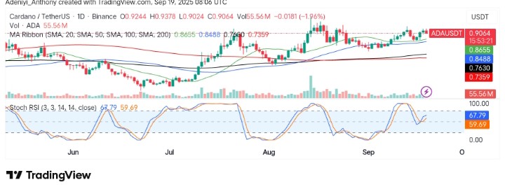 Cardano (ADA/USDT) Price Faces Key Resistance as Stochastic RSI Signals Potential Correction