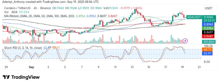 Cardano (ADA/USDT) Price Faces Key Resistance as Stochastic RSI Signals Potential Correction