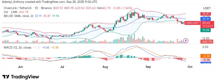 ChainLink (LINK/USDT) Encounters Critical Support Test Amid Growing Market Volatility