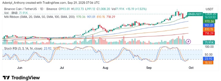 BNB (BNB/USDT) Trend Set to Continue Beyond $1,000: What's Next?