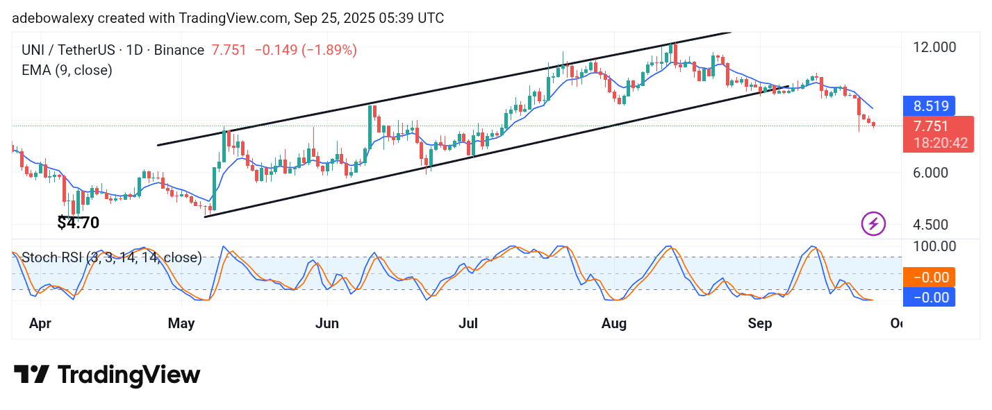 Uniswap (UNI) Price Prediction: UNI/USDT Dives
