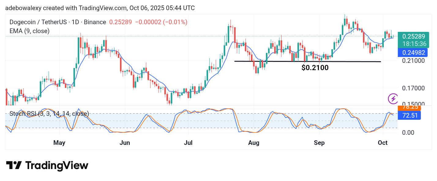 Dogecoin (DOGE) Price Prediction: DOGE/USDT Recoils Off a Higher Base Level