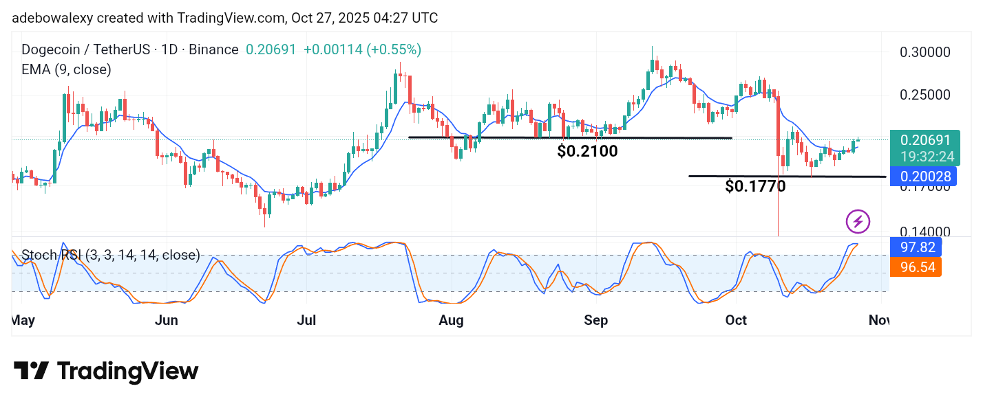 Dogecoin (DOGE) Price Prediction: DOGE/USDT Holds Tightly to Minimal Gains