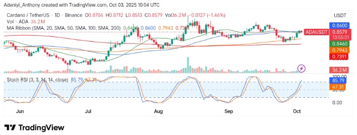 Cardano (ADA/USDT) Rises: Can ADA Continue Its Momentum Above Key Resistance?