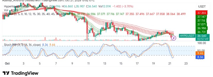 Hyperliquid (HYPEUSDT) Faces Major Pullback Amidst Continued Market Pressure