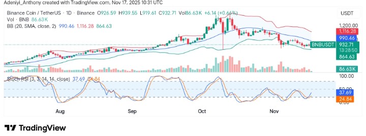 BNB (BNB/USDT) Shows Signs of Bearish Consolidation Below Key Resistance