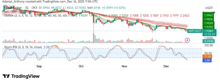 XRP (XRP/USDT) Faces Consolidation as Key Resistance Holds