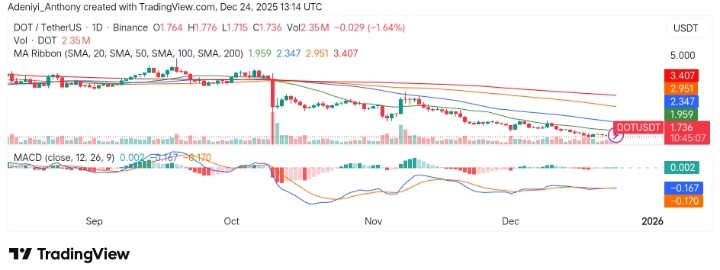 Polkadot (DOT/USDT) Struggles Near Support: Potential Break or Rebound?