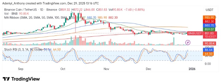BNB (BNB/USDT) Consolidates Amidst Signs of Potential Reversal