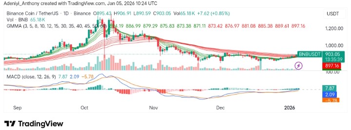 BNB (BNB/USDT) Displays Recovery Signs Amid Market Consolidation