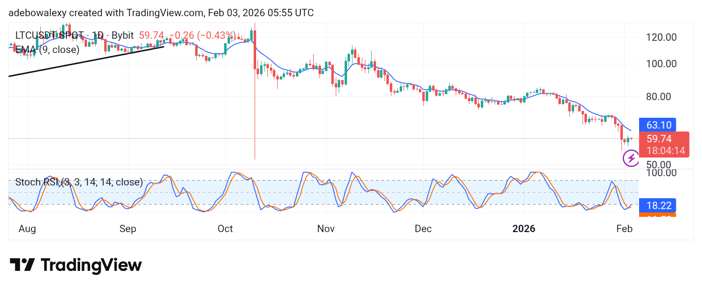 Litecoin (LTC) Price Prediction: LTC/USDT Breaches the $60 Baseline
