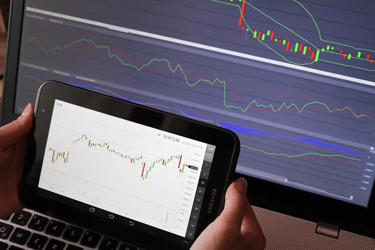 A trader viewing trading charts
