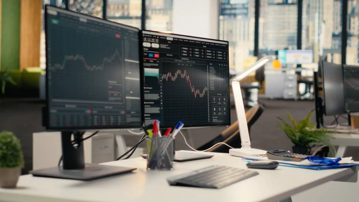 Series of price actions on the monitor screen.