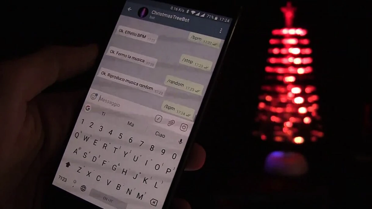 Telegram app environment on a smartphone.