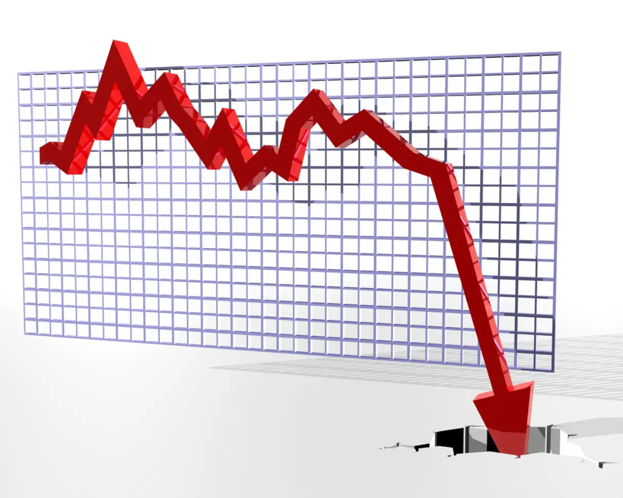 The price is falling sharply on the chart.