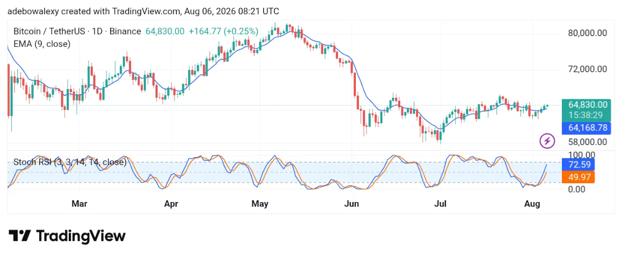 Bitcoin (BTC) Prepares to Resurface Above $66,000