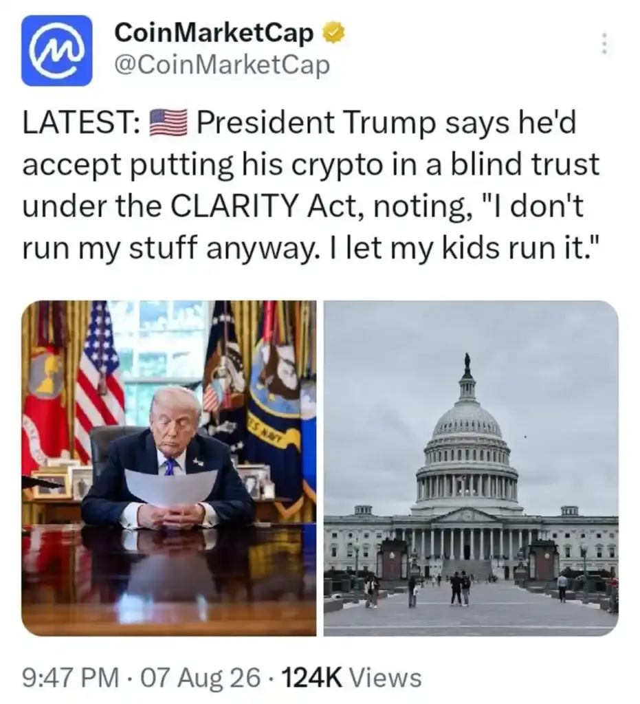 Could Trump's Latest Crypto Comments Trigger a Market Reaction?