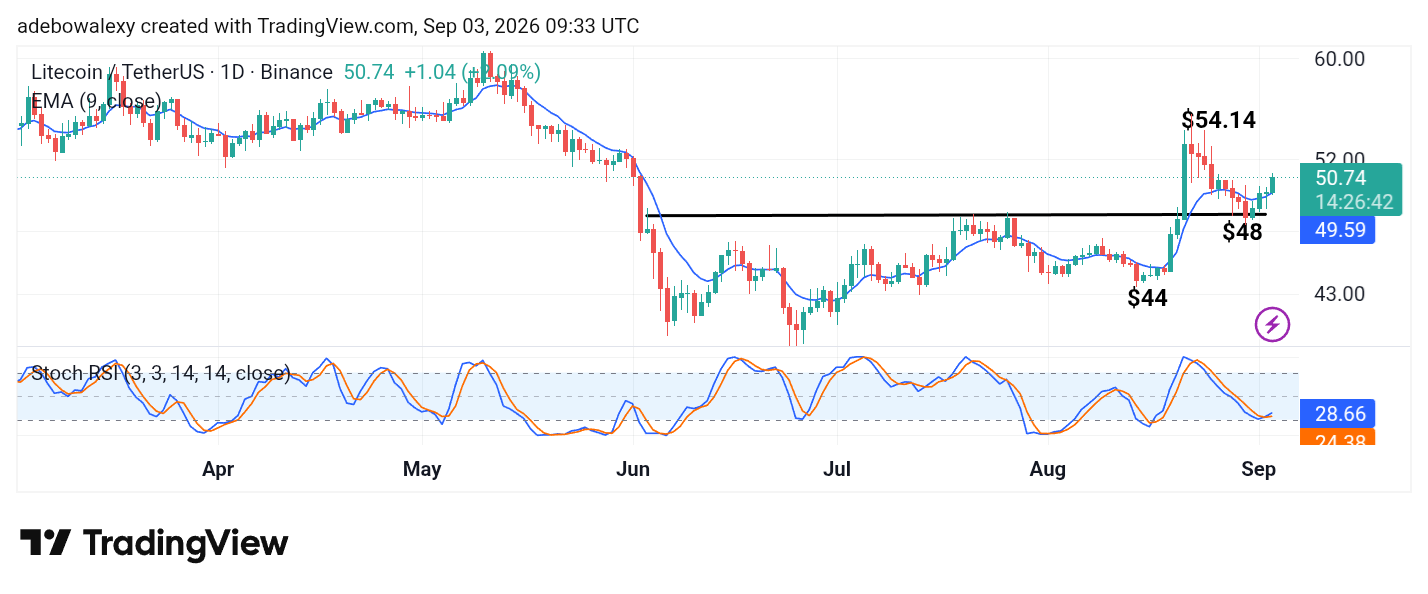 The $48 Baseline Holds in the Litecoin (LTC) Market